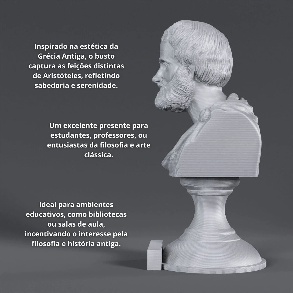 Sculpture Statue Bust Greek Philosophis Aristotle Figurine Decoration-ARTBOX3D