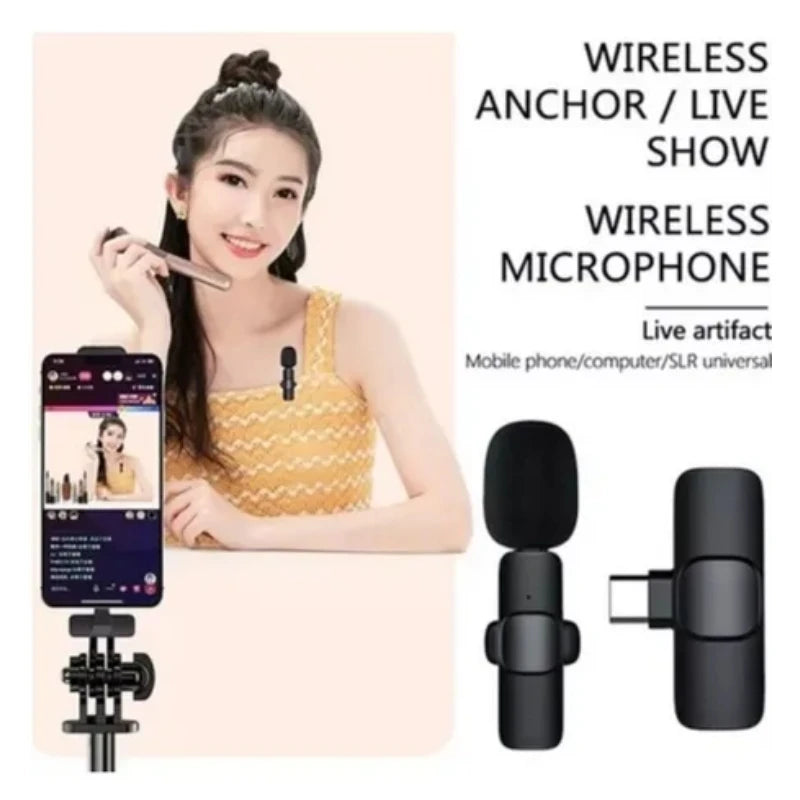 Lapel Wireless Plug And Play Microphone P/ iPhone X 11 12 13