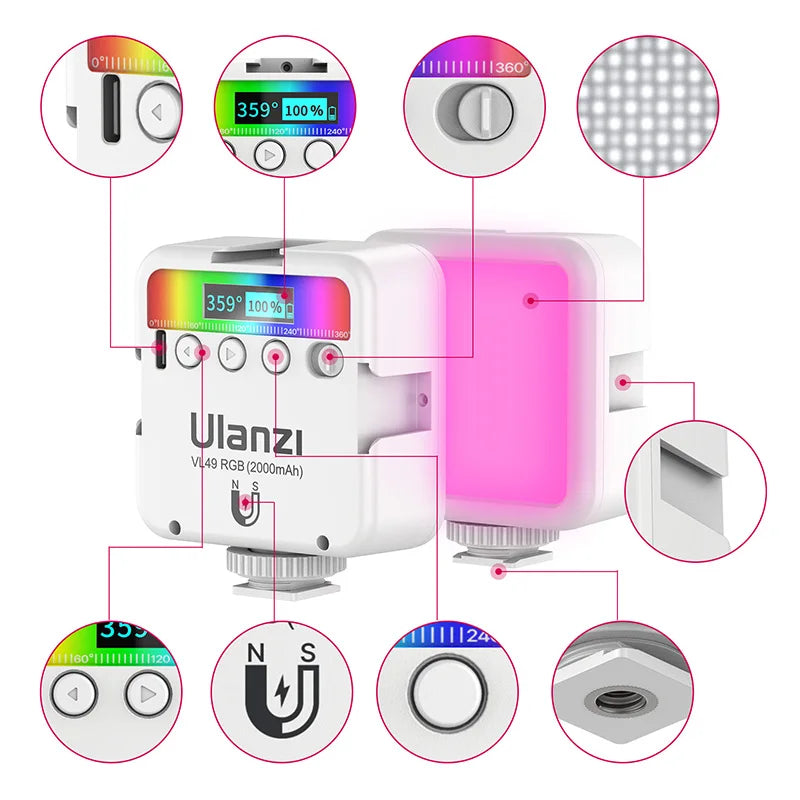 Luz RGB VL49 Ulanzi 2500K-9000K - Cine