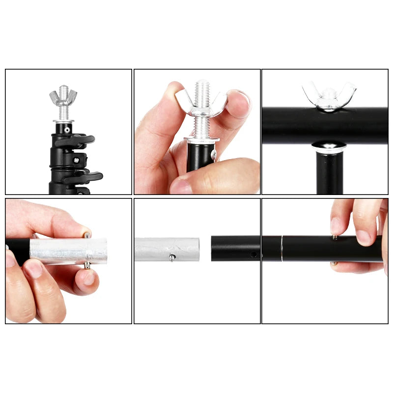T-shaped Tripod Stand Background Backdrop Photography Adjustable Support System Photo Studio for Non-Woven Muslin Backdrops