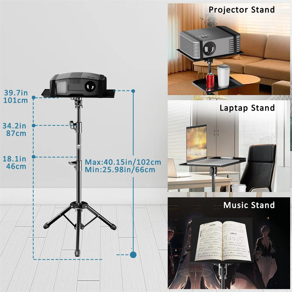90/125/145cm Tray Laptop Projector Tripod Stand Tripod Adjustable Height DJ Mixer Standing Desk Outdoor Computer Desk Stand