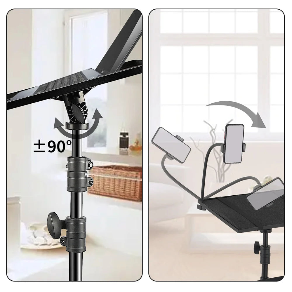 90/125/145cm Tray Laptop Projector Tripod Stand Tripod Adjustable Height DJ Mixer Standing Desk Outdoor Computer Desk Stand