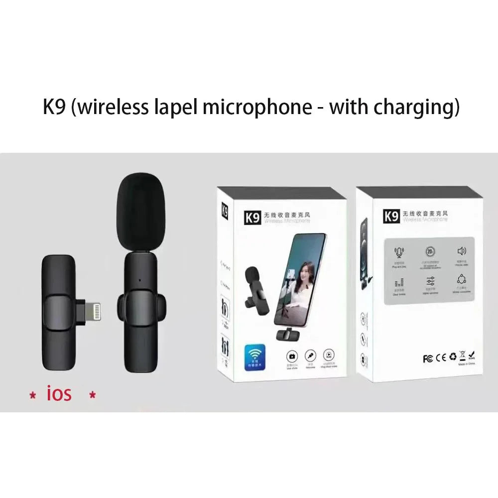 Wireless Mic Necklace Wireless Microphone Short Video Recording Radio Noise Cancelling Rechargeable Portable