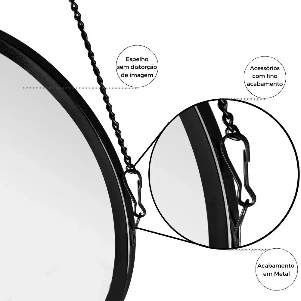 23cm Adnet Mirror with Metal Handle for Wall Decoration