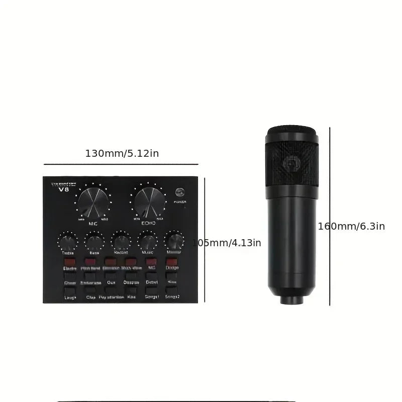 BM800 + V8 Kit Microfone Profissional - CINE