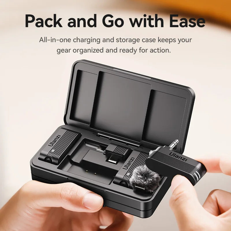 Ulanzi A100 Wireless Microphone Lavalier MIC for iPhone 16 15 Pro(Max) Camera Sound Recording Real-time Monitoring J12 Upgrade