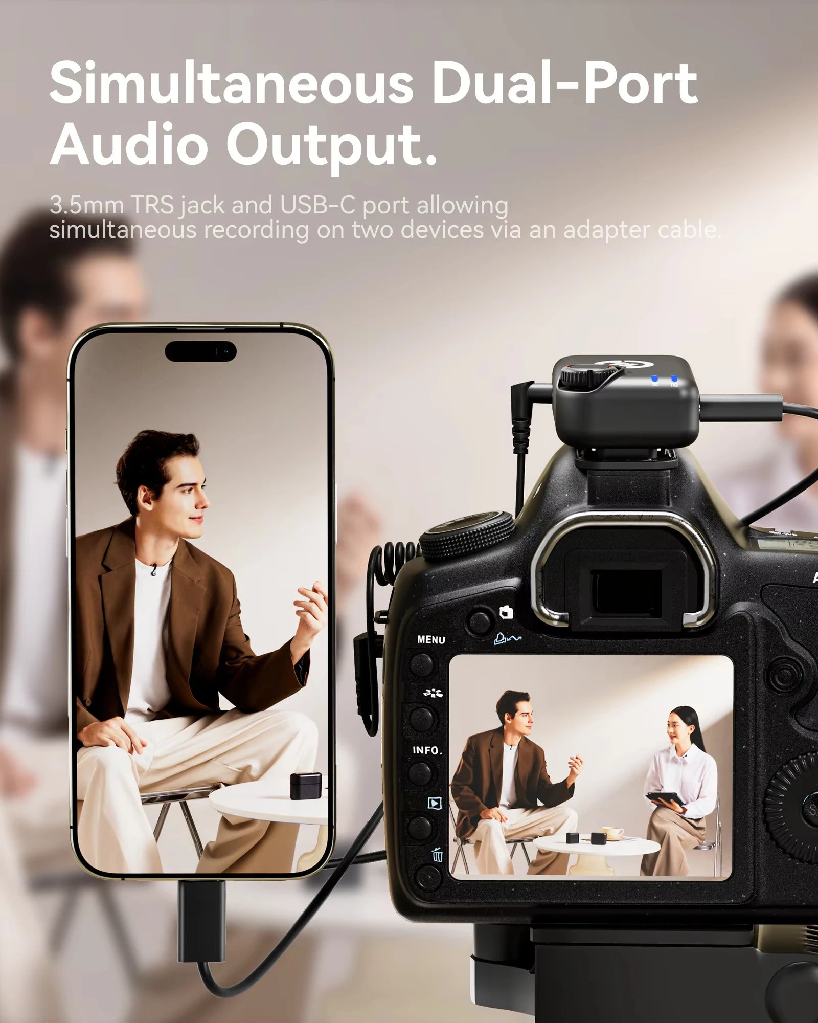 Hollyland Lark M2S Wireless Vlog Microphone for iPhone Camera Android Noise Cancellation Microphone for Photography Interview