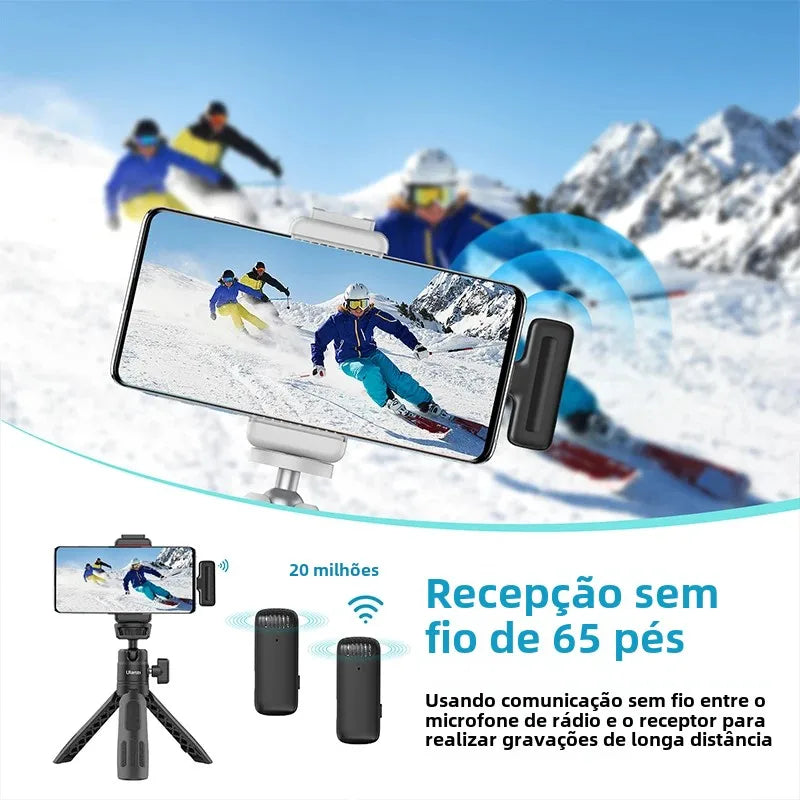 Ulanzi J12 Wireless Lavalier Microphone Lapel Mic 20M Audio Video Recording for Smartphone Andriod iPhone 16 DJI Action 5 800mAh