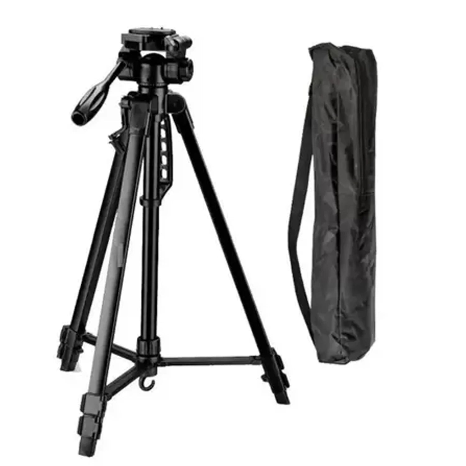 Professional Photo Tripod Camera 1,80 Meters Plus Phone Holder Carrying Bag Black MTG-3018