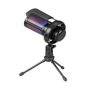 Professional Gamer Microphone With Wire Lighting Led Rgb Touch Condenser Abs Bk805c