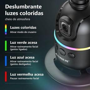 AXNEN P03 Desktop Follow Gimbal AI Face Tracking 360 Rotation Mobile Phone Stabilizer Stand for IPhone Android / Action Camera