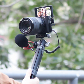 Ulanzi MT-24 Vlog Lite Metal Mini Tripod Extend Vlog Selfie Stick Tripod with Cold Shoe for Microphone LED Light DSLR SLR Camera