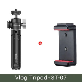 Ulanzi U-Vlog Lite Extendable Tripod Dual Cold Shoe Ball Head Volg Tripod for Smartphone Sony Canon Nikon DSLR Camera