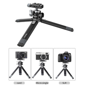 Ulanzi MT-24 Vlog Lite Metal Mini Tripod Extend Vlog Selfie Stick Tripod with Cold Shoe for Microphone LED Light DSLR SLR Camera