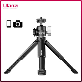 Ulanzi U-Vlog Lite Extendable Tripod Dual Cold Shoe Ball Head Volg Tripod for Smartphone Sony Canon Nikon DSLR Camera
