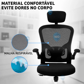 Black Ergonomic Office Chair With Office Upholstered