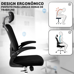 Black Ergonomic Office Chair With Office Upholstered
