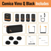 (DO Brazil) Comica Vimo Q Wireless Microphone Lavalier Microphone for Youtube Camera Live Streaming Vlog Recording