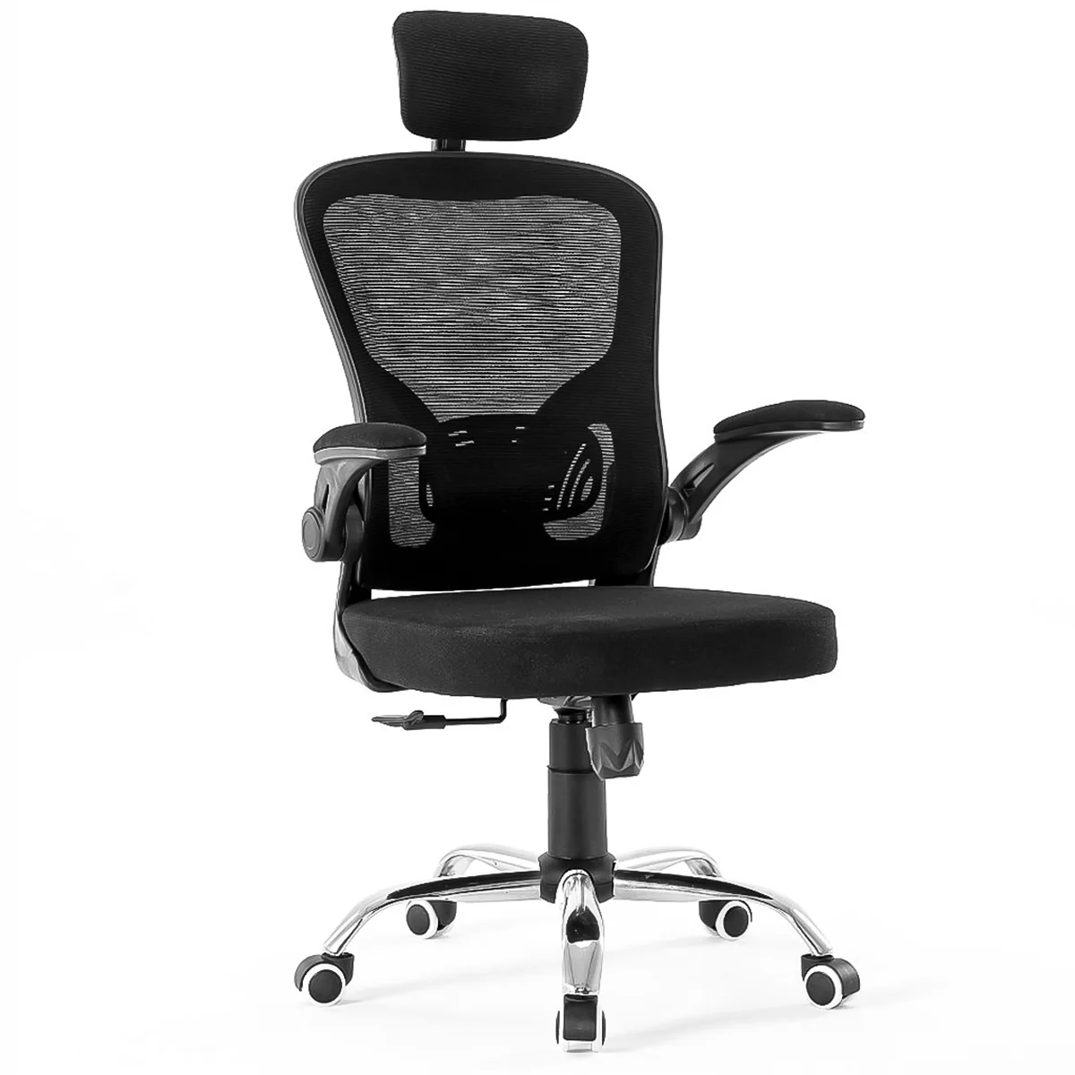 Black Ergonomic Office Chair With Office Upholstered