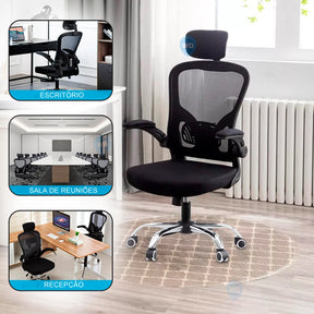 Black Ergonomic Office Chair With Office Upholstered