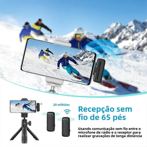 Ulanzi J12 Wireless Lavalier Microphone Lapel Mic 20M Audio Video Recording for Smartphone Andriod iPhone 16 DJI Action 5 800mAh